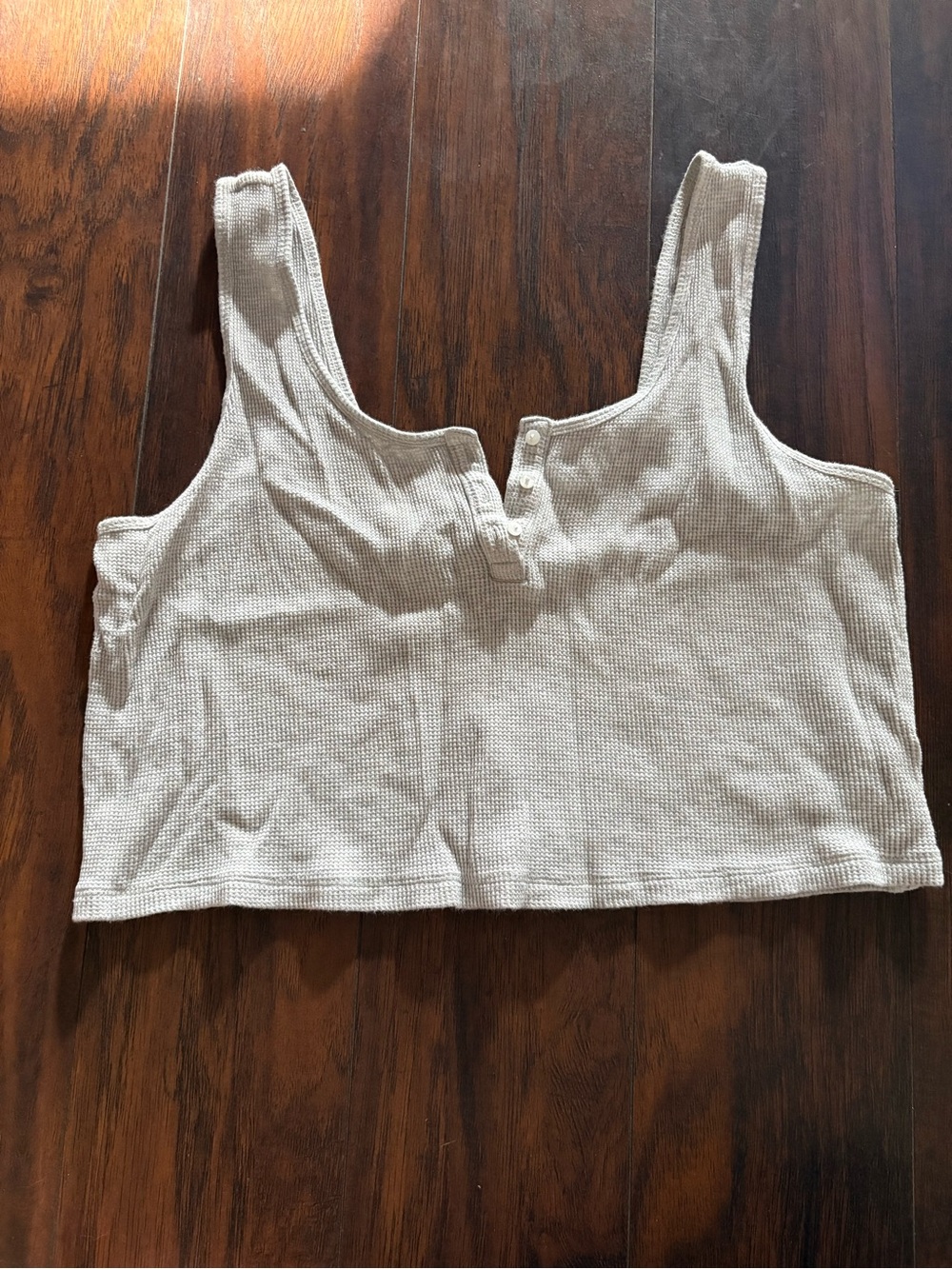 Old Navy Waffle Knit Crop Tank in Beige